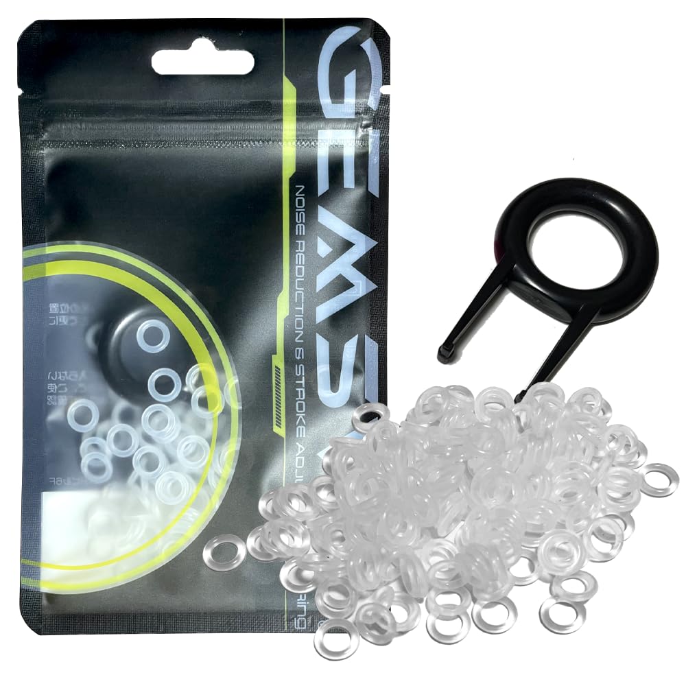 Gemswit O-Ring for Quieting and Keystroke Adjustment for Cherry MX Switches (Clear)
