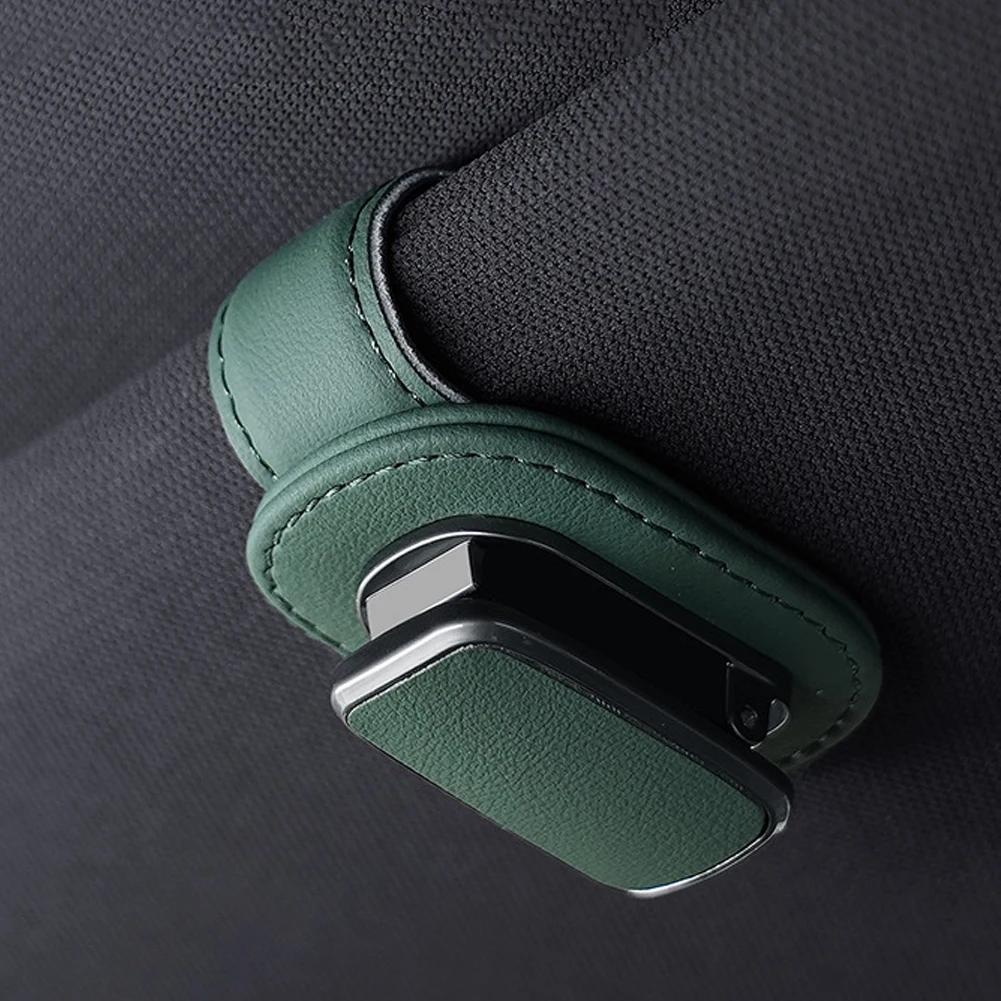 Universal Car Sun Visor Sunglasses Clip Card Ticket Holder Super Fiber Leather Eyeglass Storage Holder Auto Interior Accessories