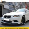 Carbon Fiber Car Headlight Eyebrows Lamp Eyelids For BMW 3 Series E92 E93 E90 M3 2007 - 2009 Fiber Glass Matt Black Primer 2pcs