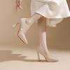 Women's Waterproof Platform Pointed Toe Stiletto High Heels - Professional Bridesmaid Banquet Shoes