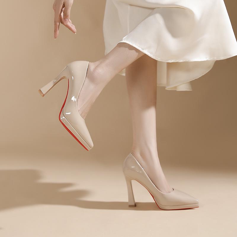 Women's Waterproof Platform Pointed Toe Stiletto High Heels - Professional Bridesmaid Banquet Shoes