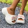 Sweet Cloth Bowknot Decoration Eva Cloud Slippers Women Chunky Platform High Heel Slides Women 2025 Summer Beach Shoes