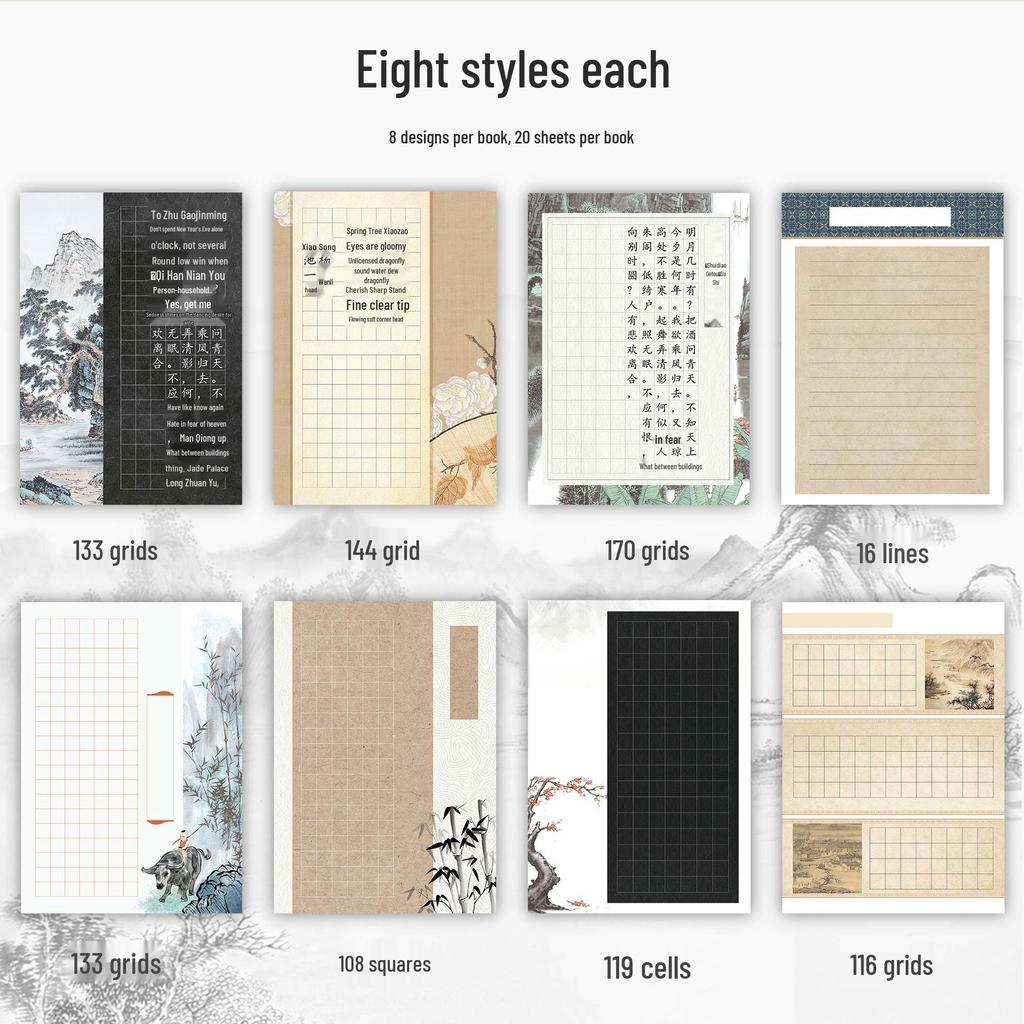 Caiet de Practică Caligrafie A4: Grilă de Transcriere a Poeziei Antice pentru Adulți și Studenți