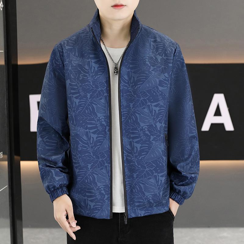Jacket Men's Spring and Autumn New Casual Stand-up Collar Jacket Men's Sports Trendy Loose Outdoor Tops Men's Clothing