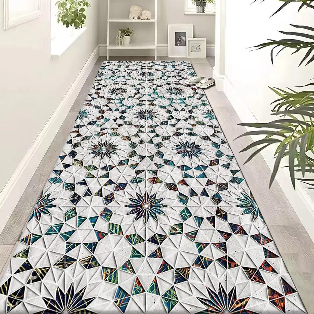 Modern Luxury Long Corridor Carpet Anti Slip Hallway Runner Rug for Hotel Home Porch Entry Decoration Floor Mat