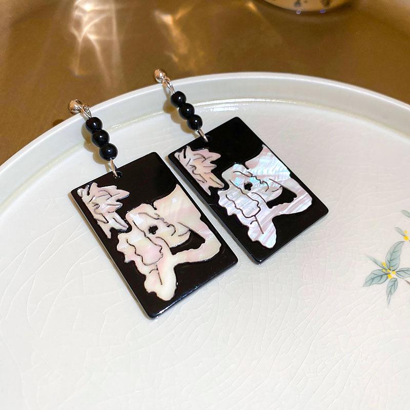 Boucles d'oreilles Guofeng Aiguille d'argent Zircon Franges Rétro Luxe Léger Haut de gamme Boucles d'oreilles Puces Niche Polyvalentes