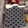 Klassische Schwarze Polka Dots Flanelldecke Warm Weich Halloween Weihnachten Sofa Warm Gemütlich Dekoratives Dekor Geschenk für Alle Jahreszeiten