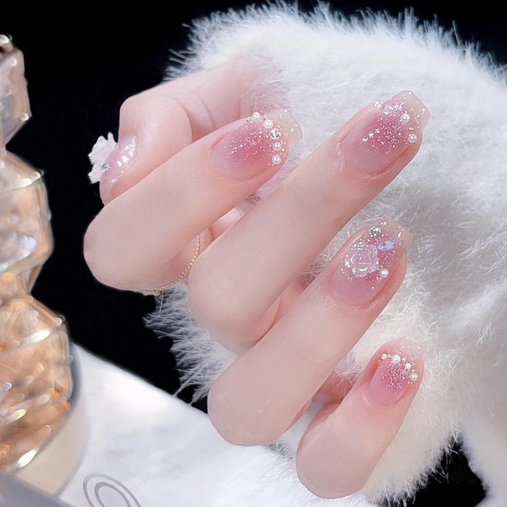 Frühling und Sommer Wind Tragen Nagel Reiner Wunsch Nagelpflaster Aufhellend Abnehmbares Nagelstück Langes und kurzes Nagelstück Fertigprodukt