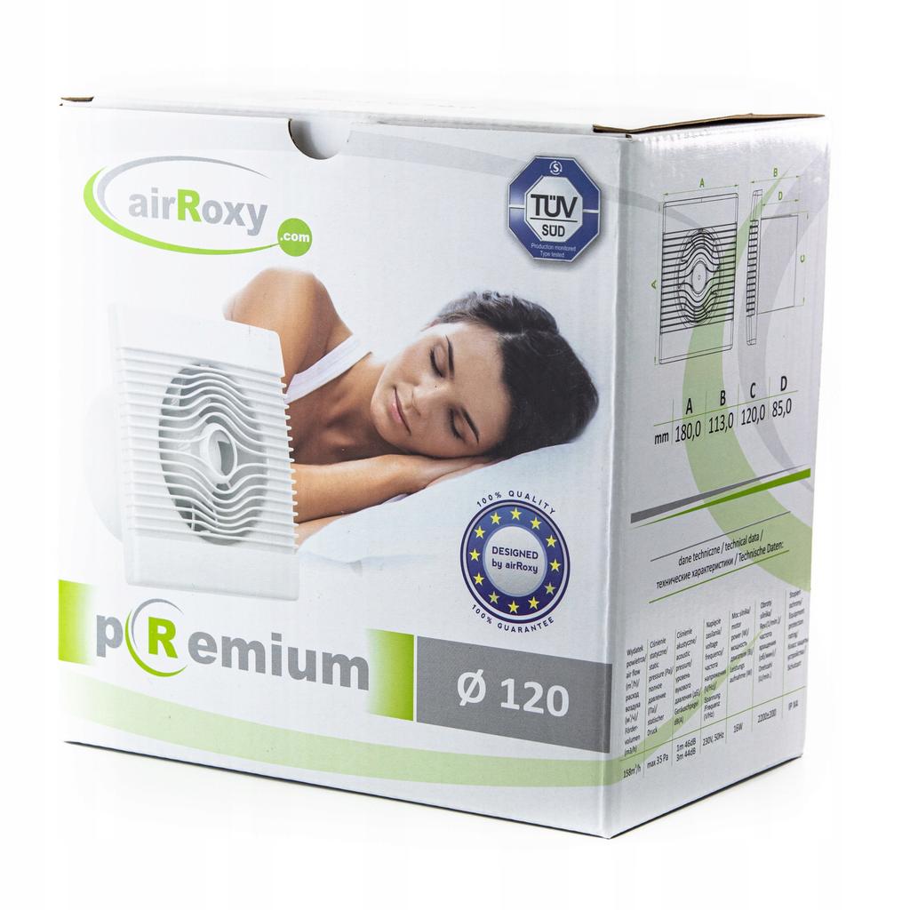 Wentylator łazienkowy premium 120 ts timer