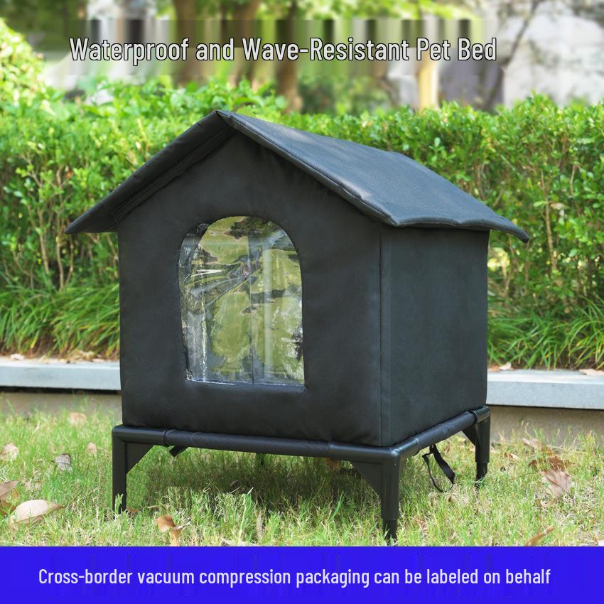 Całoroczny podwyższony dom dla psa i kota z izolowanym dachem