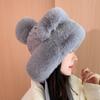 Cute Bear Ears Furry Hat - Winter Warmth for Girls and Women - Ιδανικό για ψώνια και υπαίθριες περιπέτειες