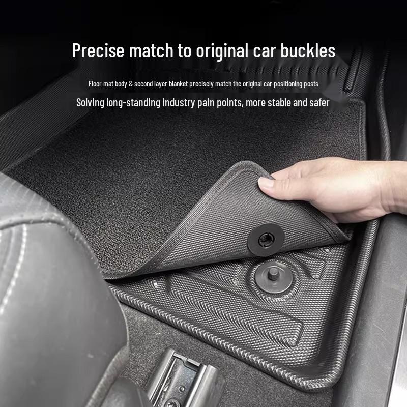 Compatible 2026 Lynk & Co 08 TPE Floor Mats & 3D All-Weather Backrest Mats - Waterproof, Wear-Resistant, Starry Sky Design, Carbon Fiber Texture.