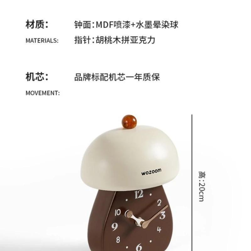 Cute Mushroom Retro Silent Desk Clock There Many Species Small Ones Table Clock Bedroom Bedside Dormitory Home Decor Die Uhr