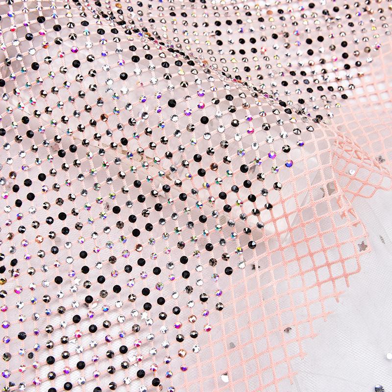 24*40Cm 3mm Rhinestone Mesh Trim Strass Crystal Ribbon Applique Sticker for Diy Shoes Garment Wedding Bridal Decoration