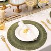 1PC Placemat Western Food Mat Linen Decoration Anti Slip Dining Table Weaving Coaster Tassel Round Adorn