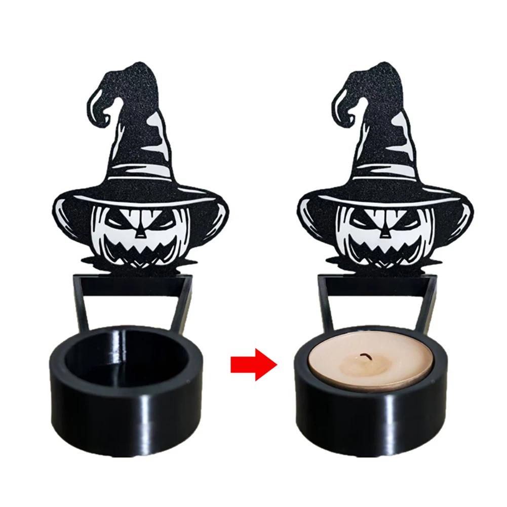 Horror and Fun Halloween Candlestick Projection Candle Shadow Table Ornament Atmosphere Ornament Party Decoration