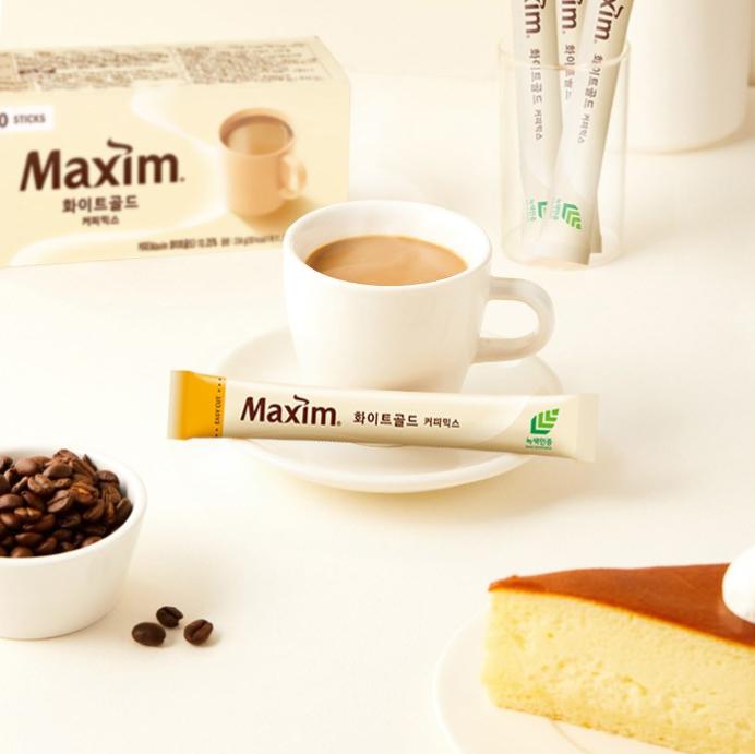 Maxim Weißgold Koreanischer Instantkaffee-Mix 3-in-1 – 50 Sticks | Geschmeidiger & Cremiger Geschmack | Direkt aus Korea