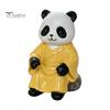 Small Zen Tabletop Figurine Panda Playing Go Chess Figurine, Resin Robe Leisurely Mood Office Ornament Ornament, Cute Statue for Tea Room Study Decor