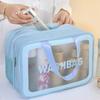 Dry Wet Separation Double-layer Travel Portable Wash Bag Frosted PVC Transparent High-value Large Capacity Makeup
