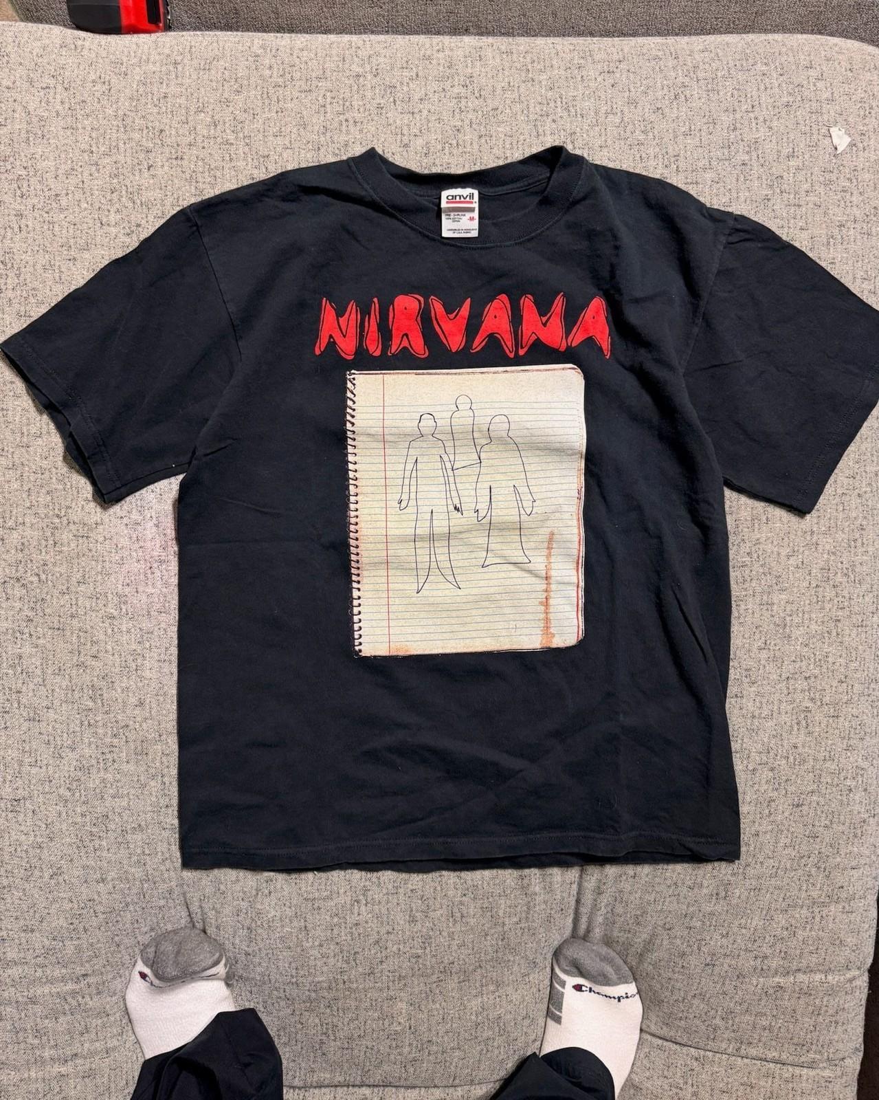 Vintage 2003 Nirvana Ghost Notebook Tour T- Double-Sided Unisex T-Shirt S