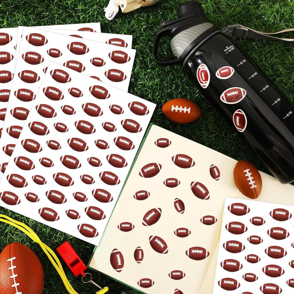 JUMELON 608 Pcs Football Stickers for Kids, Water-Repellent Self-Adhesive Sports Stickers for Boys & Girls, Perfect for Water Bottles, Scrapbooks &