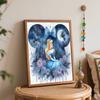 Cinderella Night Castle Disney Oil Painting Kit, Home Decor Handmade Gift for Princess Fans, Blue Fantasy Art Paint by Numbers Set