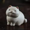 Creative Yixing Purple Clay Tea Pet Handmade Cute Lucky Cat Art Ornament Chinese Kung Fu Tea Set Gift
