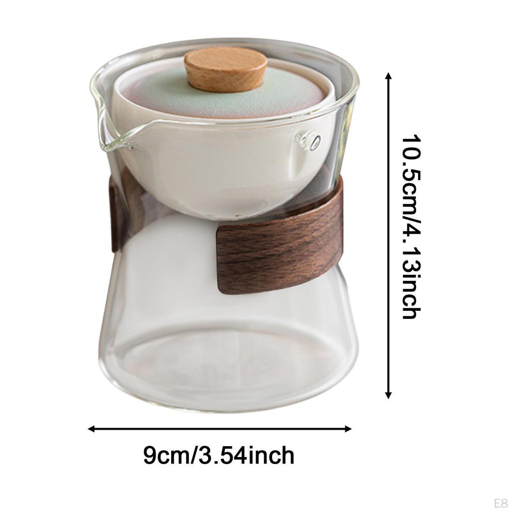 Glass Teapot Blooming & Loose Leaf Dinnerware Removable Portable Tea Kettle Gong Fu