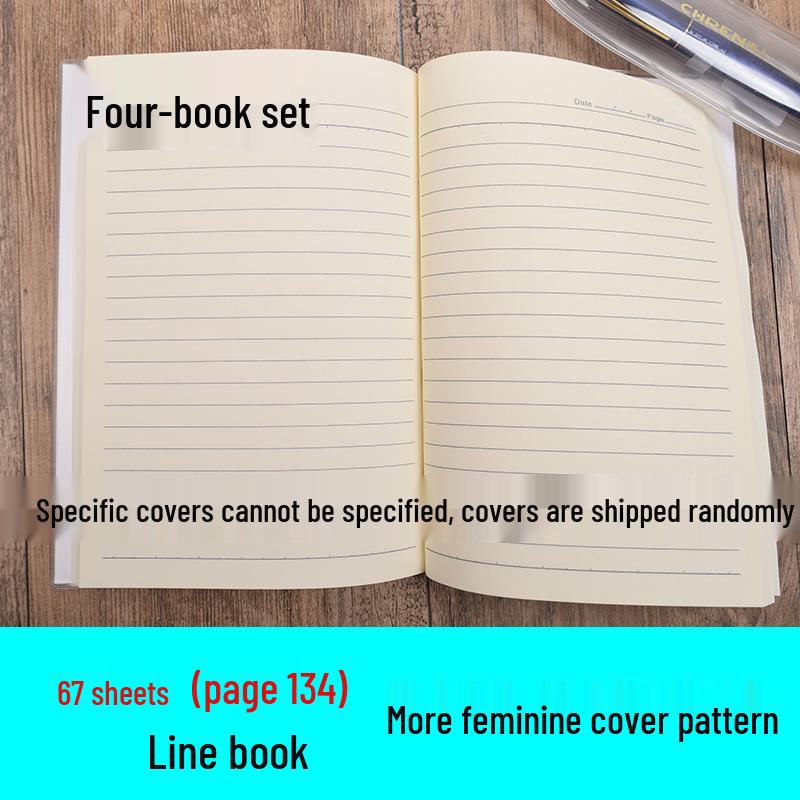 Rubber-Covered A5 Grid & Lined Notebook for Student Use.