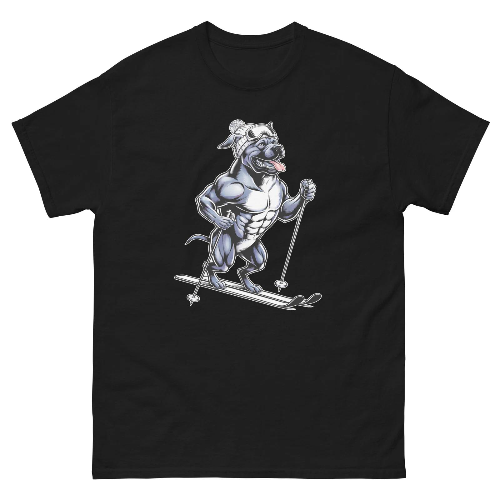 Cane Corso Dog Skiing Fun Ski Skier Shirt T-Shirt M