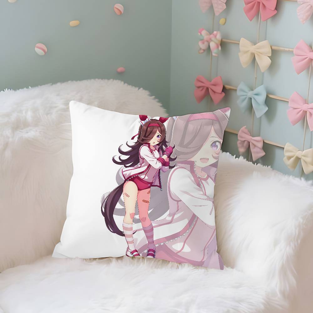

Cute Uuma MmusumeS Kawaii Case Plush Fabric Soft Pillowcase Double Sided Print Cushion Cover Household Gifts 40x40CM(16x16in)