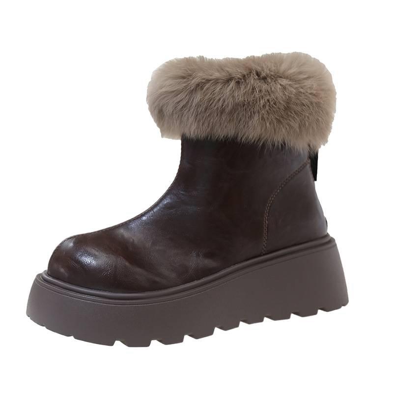 Mao Mao short boots thick-soled fur integrated snow boots winter new piled thickened warm Northeast cotton