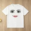 Novelty Roblox Face Game Meme Graphic T Shirts Summer Fashion Boys Short Sleeve Roblox Cartoon Printed Top Summer Kids T-shirt