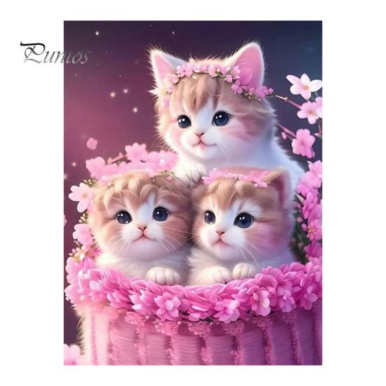 

Пейзаж с бриллиантами, милый кот, принт, дизайн, улучшение координации, снятие стресса, мозаика, алмазная вышивка, украшение для дома, сделай сам, подарок E