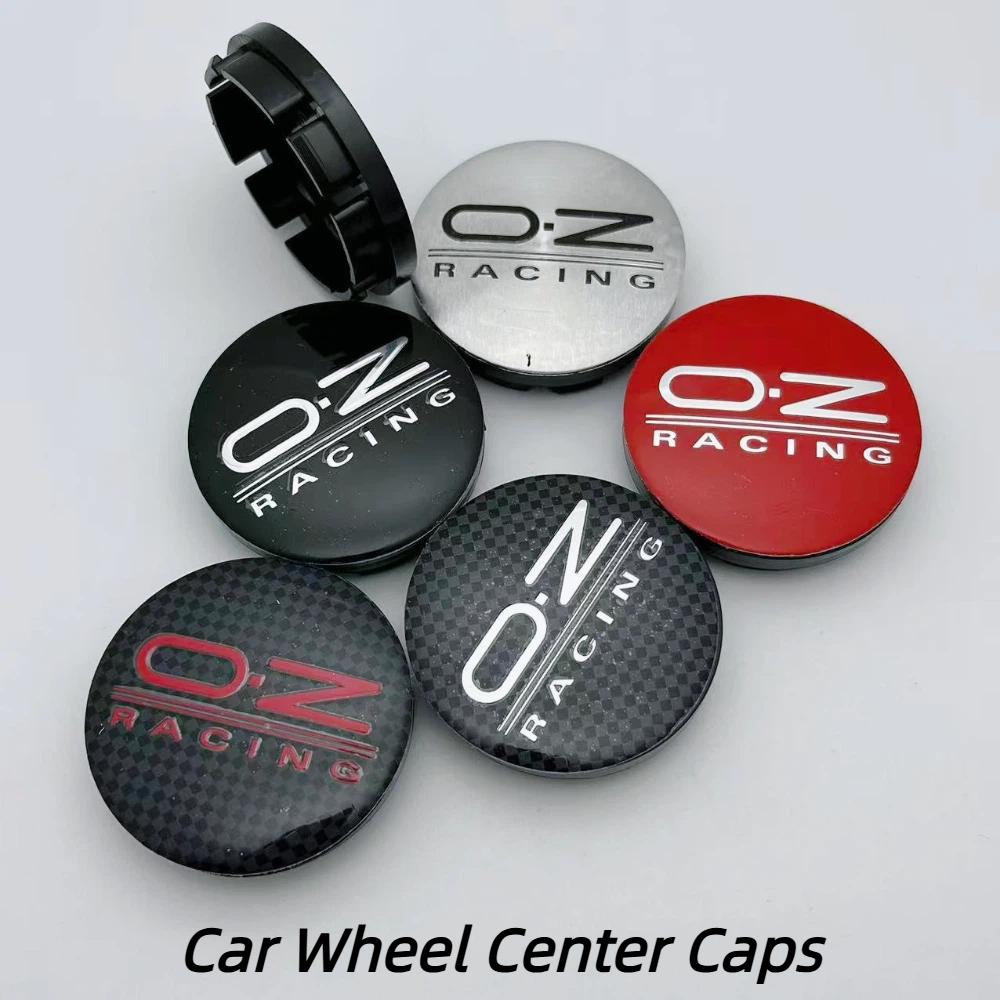 4pcs 56MM Car Wheel Center Caps With OZ O.Z Racing Logo Emblem Wheels Hubcaps Auto Hub Rim Cover Replace Car Accessories