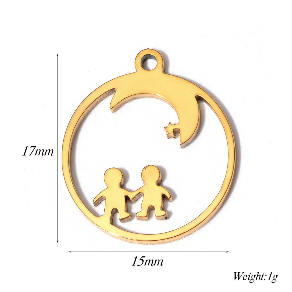 20pcs/lot Butterfly Heart David Star Angel Family Charms Stainless Steel Pendants Jewelry Making DIY Handmade Craft Wholesale
