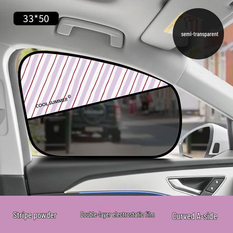 Girls Semi-Transparent Car Window Sunshade Sticker - Sun Protection & Heat Insulation