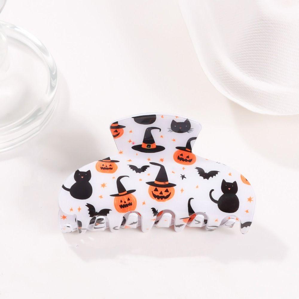 Spider Halloween Hair Claw PVC Skeleton Shark Clip Fashion Pumpkin Themed Gripper  Photograh