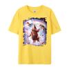Laser Eyes Space Cat Riding Sloth Llama  Rainbow Shirts Graphic Tee White T Shirt Men