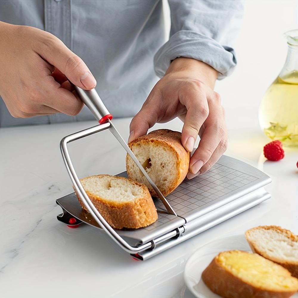 1 buc, Feliator/Tăietor de Brânză Multifuncțional, Tăietor de Brânză din Oțel Inoxidabil, Placă cu Lamă pentru Feliere Fără Efort, Ghilotină pentru Feliat Cârnați, Șuncă, Biltong, Jerky