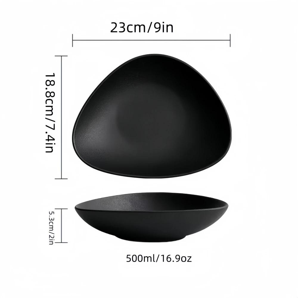 Japanese Ceramic Salad Bowl, Triangular Innovative Microwave Safe Tableware, Creative Fruit Salad Bowl, Restaurant Salad Bowl