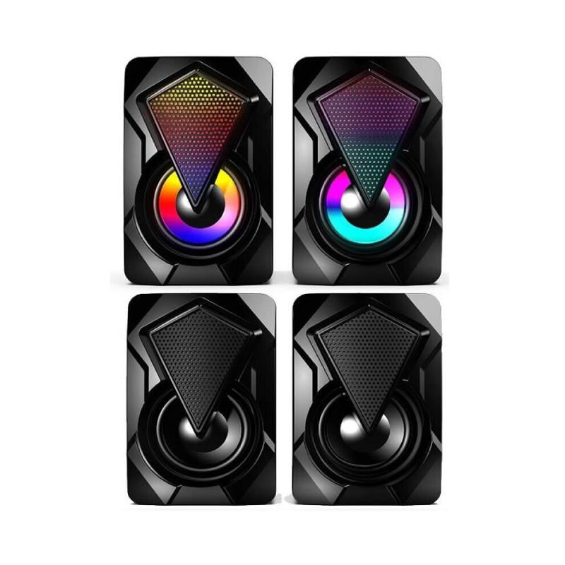 X2 Speakers Computer Led Light Subwoofer For Pc Computer Theater Usb Soundbox