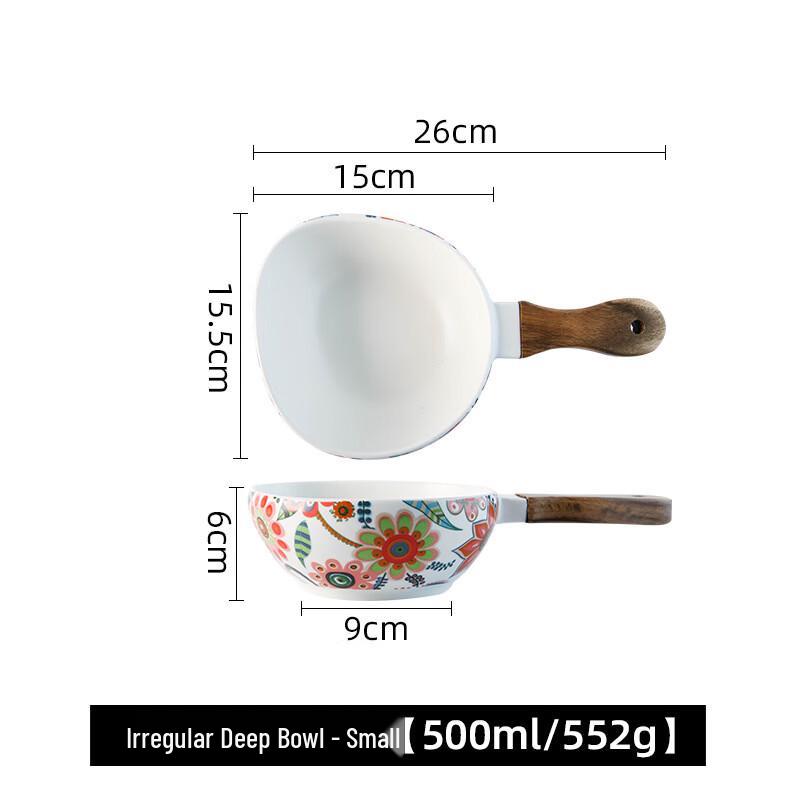 VAKADA Irregular Deep Ceramic Salad Bowl