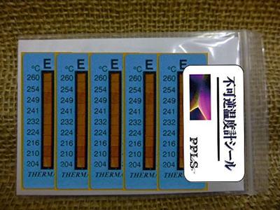 484 PPLS Irreversible Thermometer Stickers, 8 Levels, 204-260°C, 5 Stickers Per Sheet