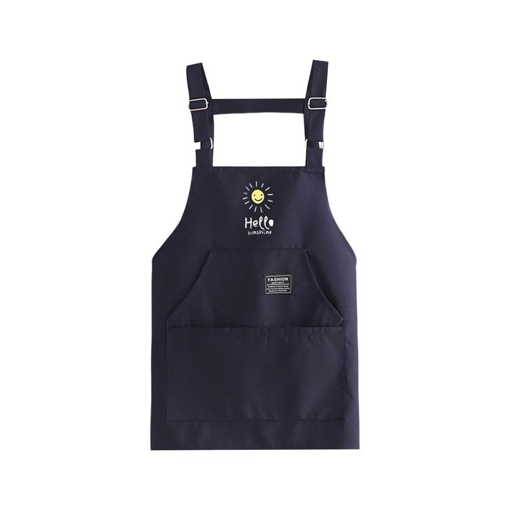 

Фартук шеф-повара без рукавов, холщовый, для готовки и выпечки, многоцелевой кухонный фартук для поваров и официантов Navy Blue-Short