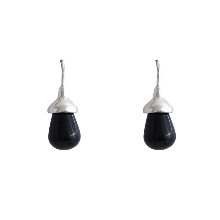 ONYX BELL DROP EARRINGS
