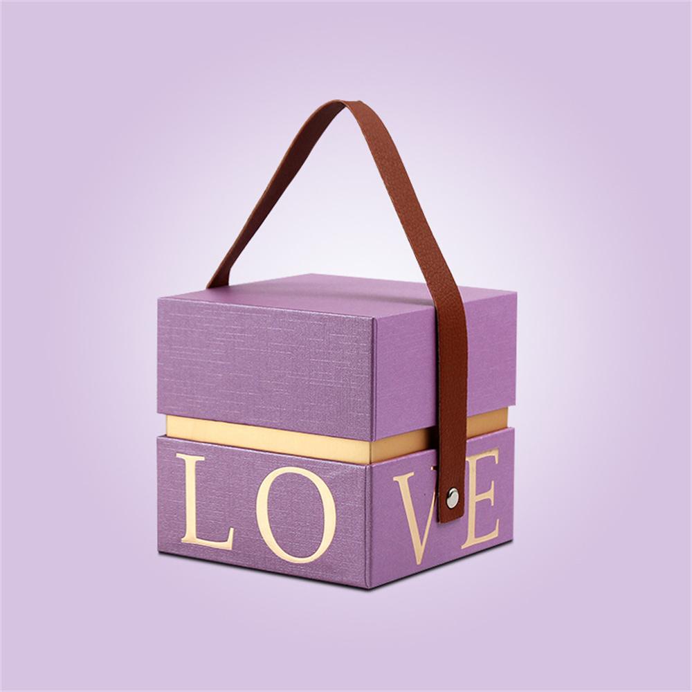 Wedding Favor Gift Packaging Box Handled Candy Box for Valentine's Day Christmas Present Boxes Square Candy Jewelry Storage Case