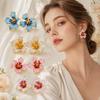 Retro Irregular Stud Earrings High-End Finish Enamel Flower Petal Earrings  Vacation Travel