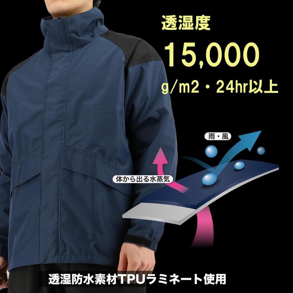 ODR Breathable LIGHT Rain Suit Storm Buster H1300BC Red 3L [Koshin Rubber] B-1300