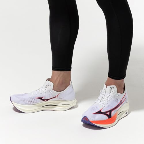 Mizuno Wave Rebellion Pro Low Running Shoes, White, Navy, and Pink, Size 26.5 cm, 2E